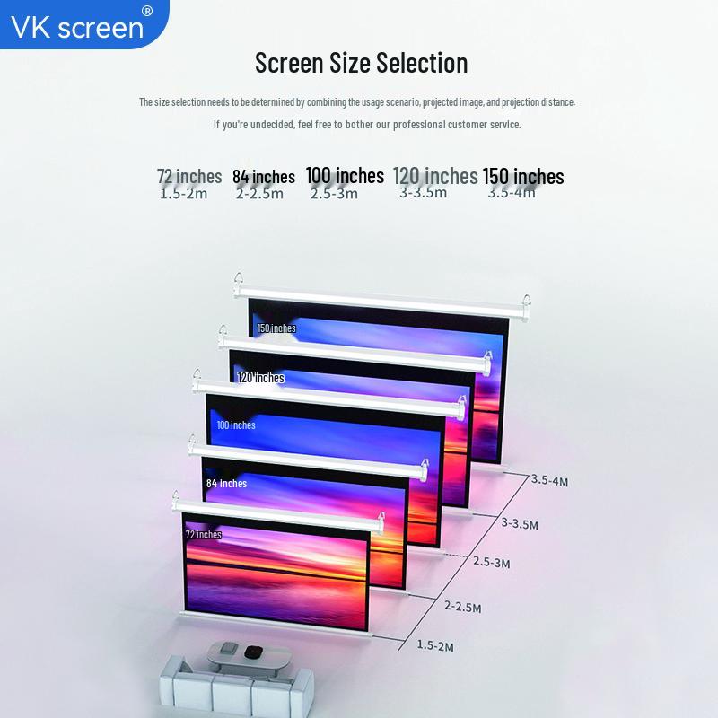 VK Screen 72-inch Electric Projector Screen