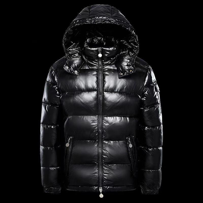 Unisex Shiny Hooded Down Jacket - Trendy Winter Warmth for Couples