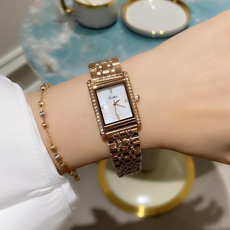Fashion Women S Watch Square Diamond Dial Temperament Stainless Steel Strap Personalized Watch Women