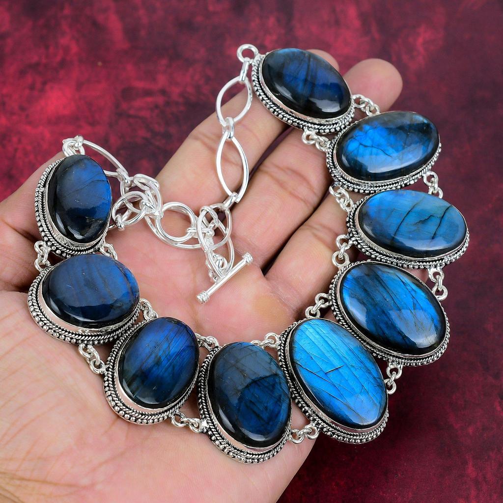 Labradorite 925 Solid Sterling Silver Necklace With Adjustable Chain, Handmade Gemstone Jewelry Necklace For Memorial Day