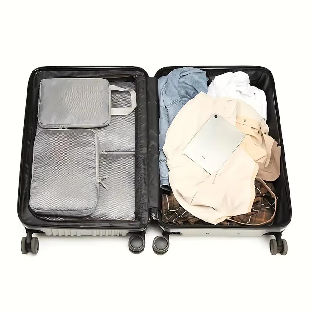 4Pcs Set Luggage Organizer Bags Oxford Cloth Travel Packing Expandable Clothes Storage Bags