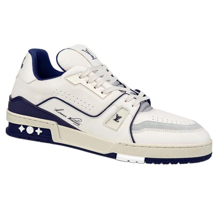 Louis Vuitton Trainer Cow Leather Low Top Skateboard Shoes Men's White 1ABNIH
