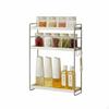 2Tier Seasoning Shelf Drill Installation MultiTier Holder WallMounted Spice Rack for Home