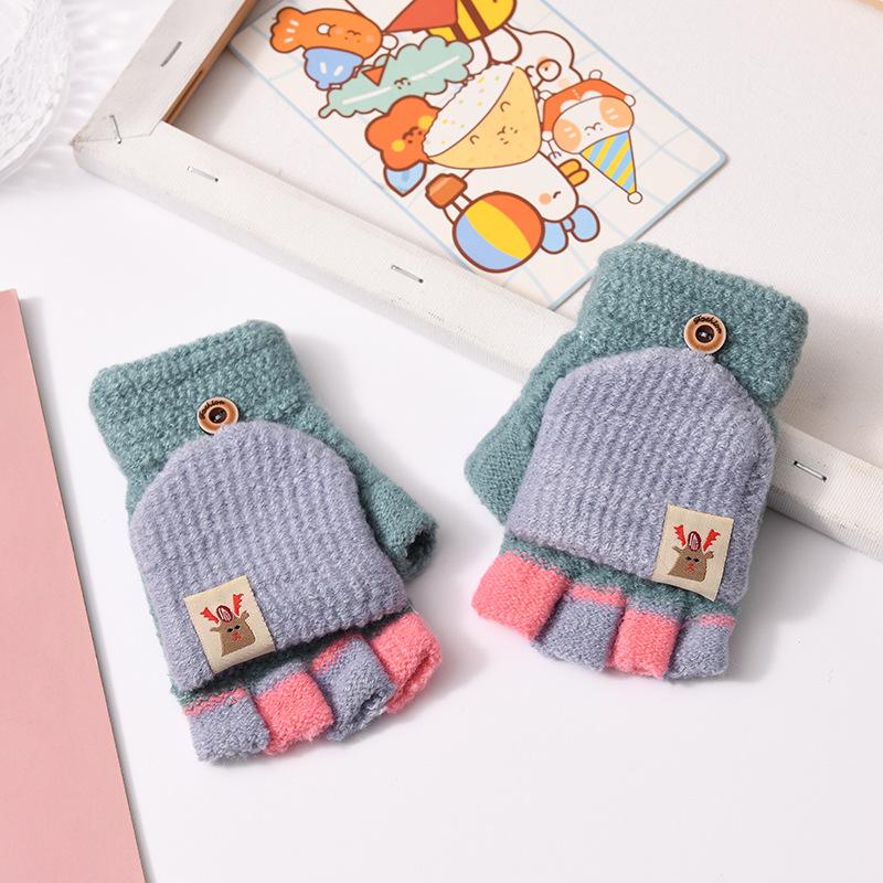 Gants mignons de dessin animé pour enfants avec doublure en velours pour la chaleur et la protection contre le froid - Parfaits pour écrire en automne et en hiver