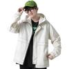 [MistyQueen] Men's Windbreaker Jacket with Hood, Simple, Stylish, Mountain Parka, Windproof, Water Repellent, Lightweight, Casual, Commuting To
