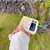 For Samsung Galaxy Z Flip4 5G Case IMD Girl Flower Pattern TPU Phone Cover with Beads Hand Strap