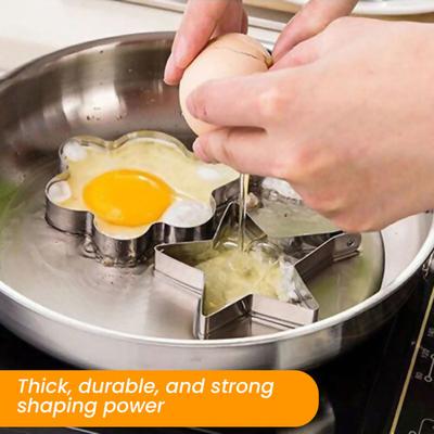 Omelette Mold Stainless Steel Egg Rings Non-Stick Love Star Flower Fried Egg Mold Pancake Shaper Kitchen Gadgets