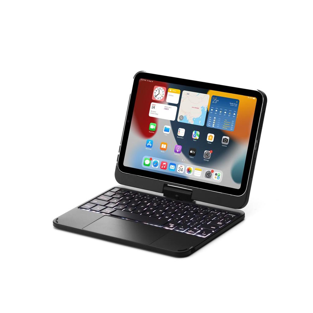 Magic Bluetooth Keyboard Case: Colorful Backlit, Rotating, Protective for iPad Mini 7 and 6, 8.3-inch