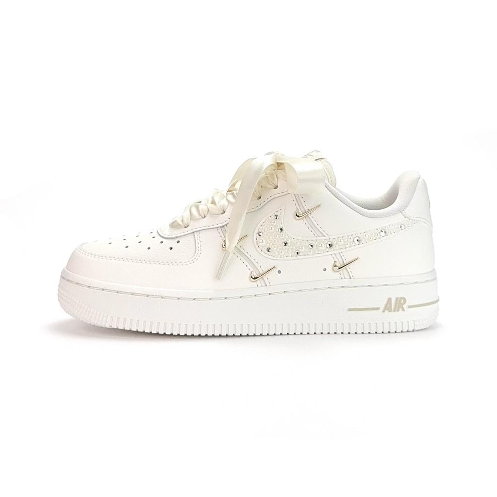Nike Air Force 1 White Gold Dreamy Low Top Skateboard Shoes Unisex Ecru FV3654-111(Team935-S-BOX)