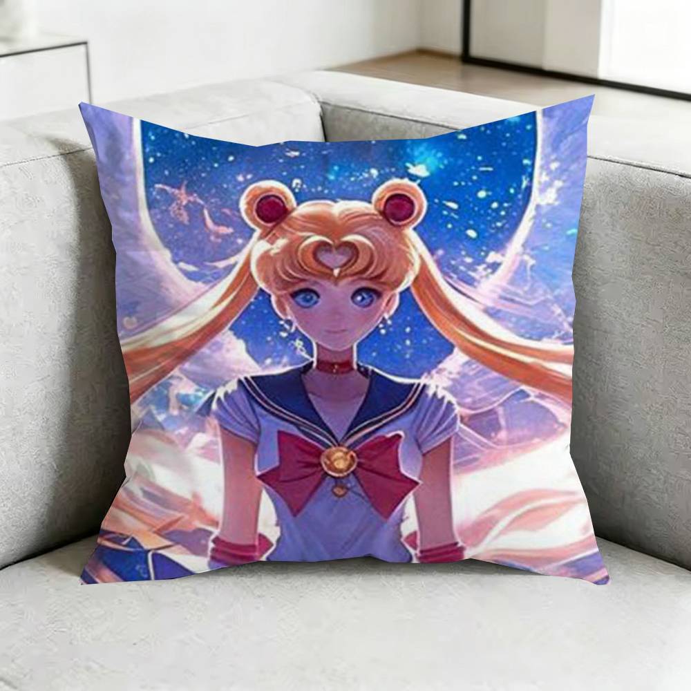Sailor MMoon AAnime Pillow Case Square DoubleSided Sofa Cushion Cover Bedroom Bedside Pillow Gift