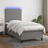 VidaXL Slatted Bed Base with Mattress and LEDs, Upholstered Bed, Single Bed, Adult Bed for Interior Bedroom, 3134670