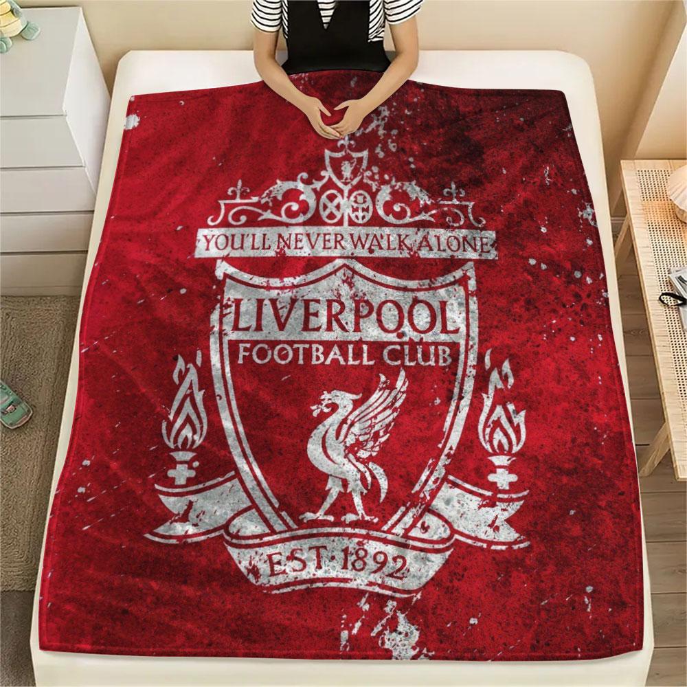 Liverpool Mintás Flanell Takaró, puha dobás hálószobába, kanapéra, mosható, fociszurkolói ajándéktárgy, nagyszerű ajándék.
