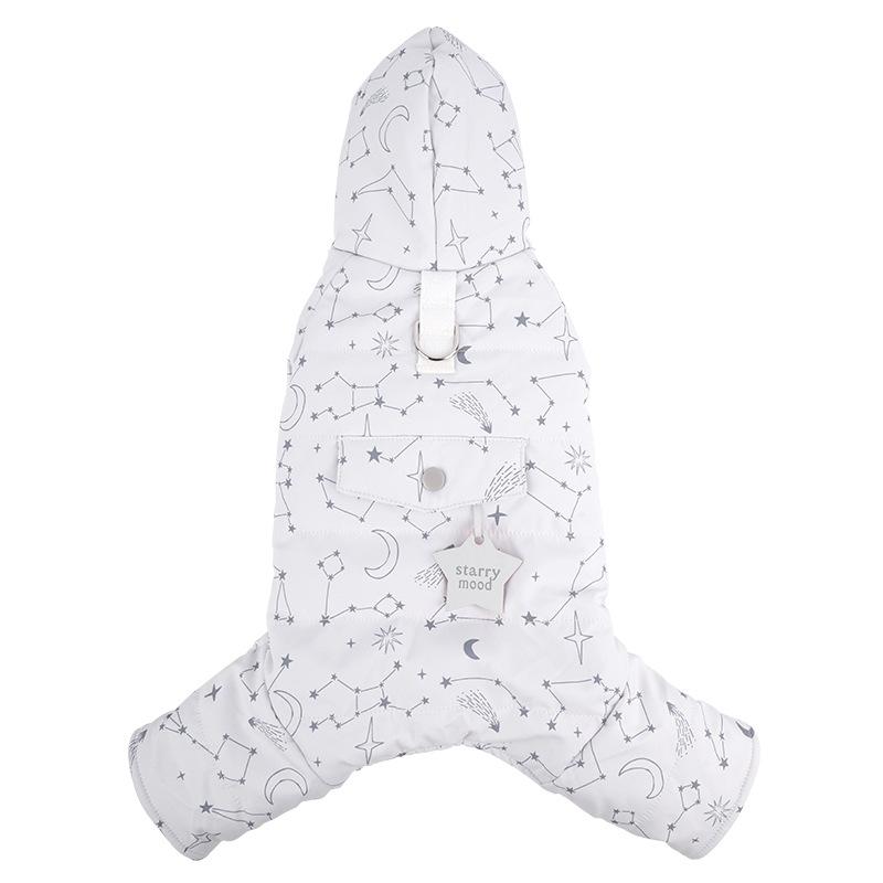 dog clothes, four-legged thickened warm windproof cotton-padded clothes, teddy bear small dog households can lead and walk dog cotton-padded clothes