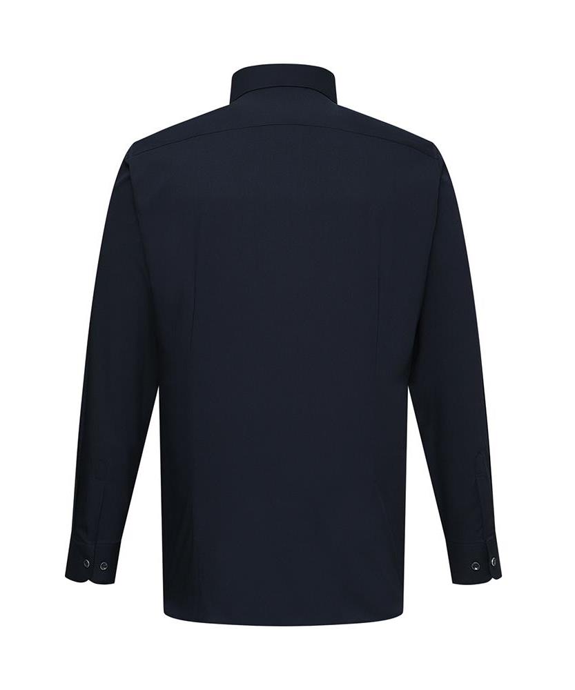 DAKS SHIRTS No-Care Rayon Blend Solid Shirt Slim Fit Navy_Dma1Shdl305N1
