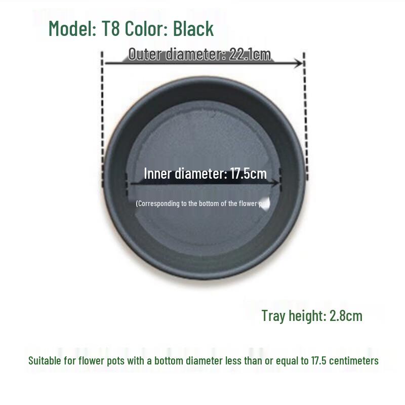 

Thickened Round Flower Pot Drip Tray, 17.5cm, Black (15-Pack)