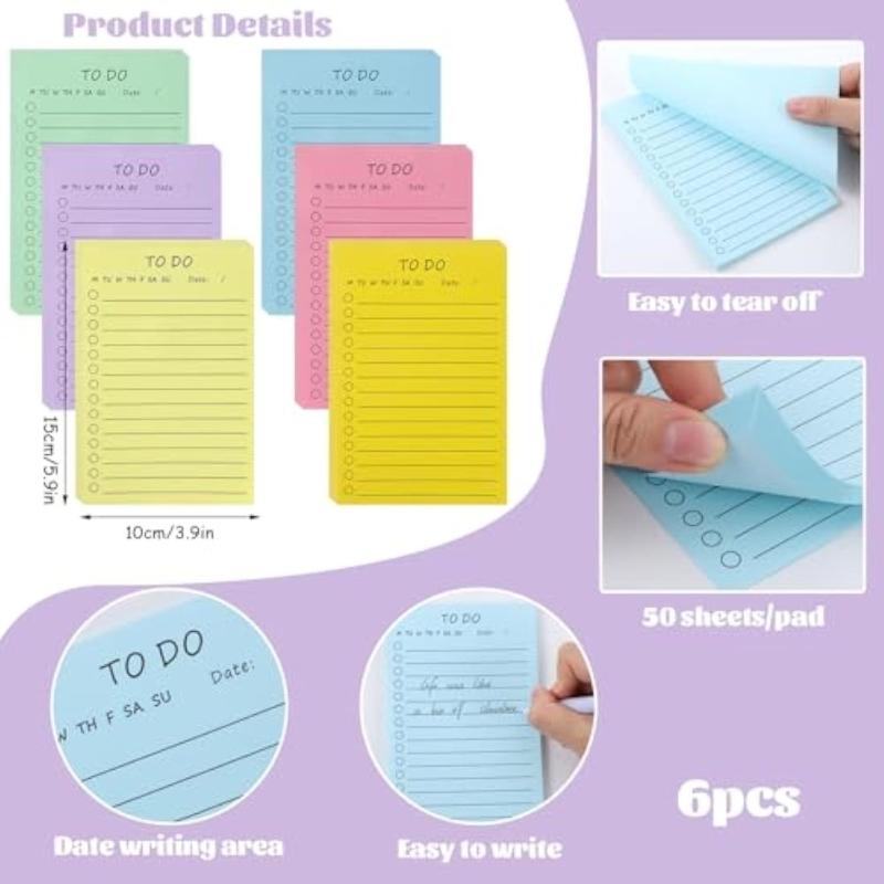 Colorful Note Paper 360Sheets 6x4Inch Adhesive Note Pad Notes Paper Lined Pocket Notepads for Writing Journaling
