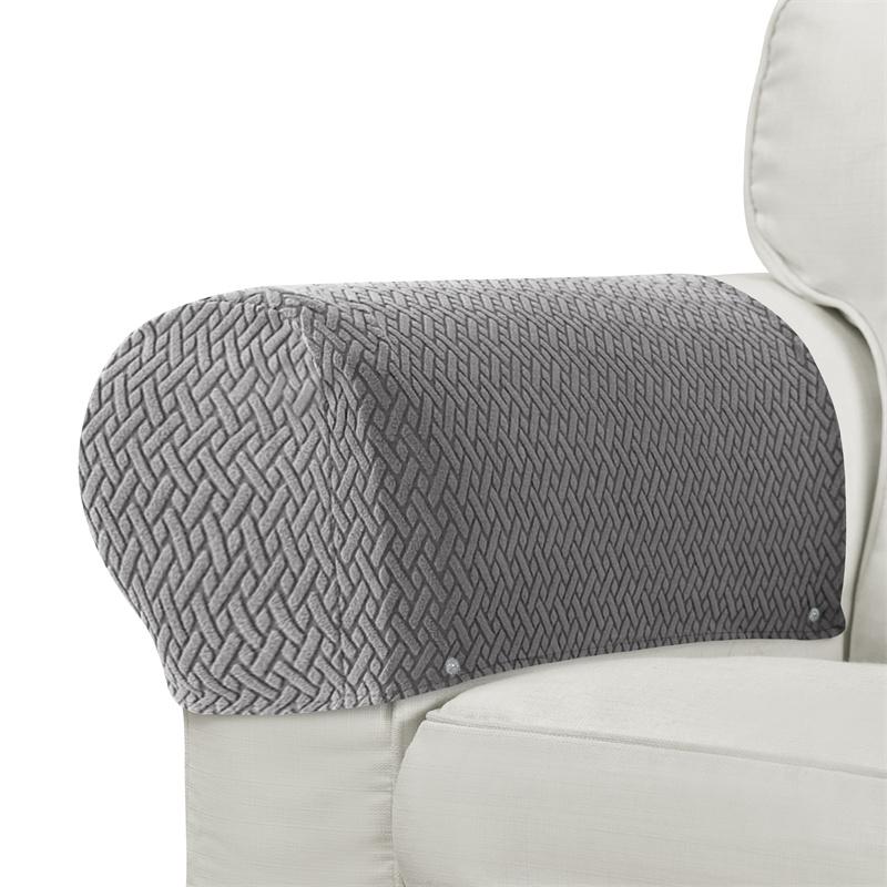 2 Stück/Set Staubdichte Sofasesselbezüge Waschbare Abnehmbare Armlehnenbezüge für Stühle Elastische Haus-Sofa-Armschutzbezüge
