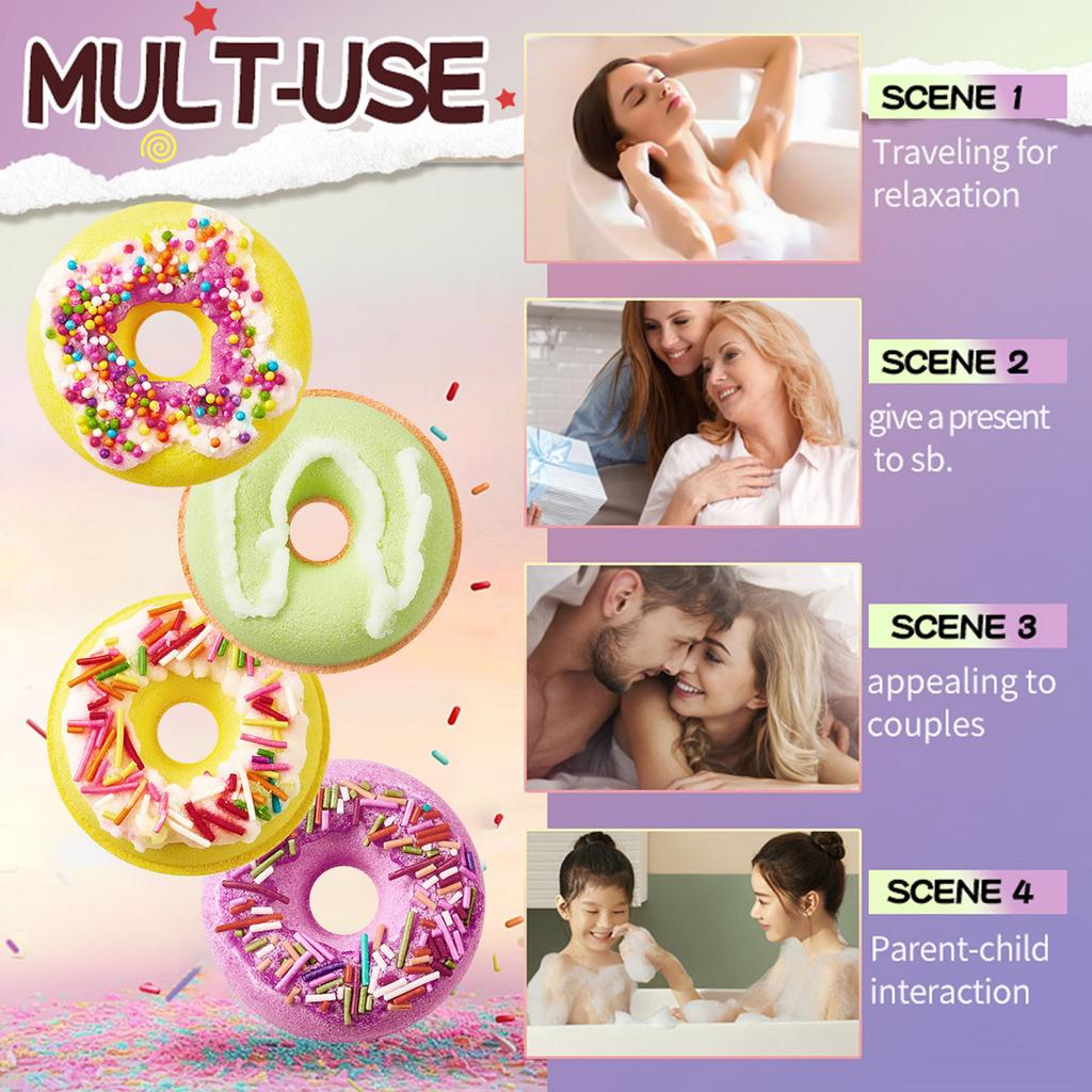 Clean Body Bath Macaron Donut Bath,Gift For Mom, Bath Products,Gift For Women, Birthday Gift,Smooth And Moisturized Skin,1 Pc