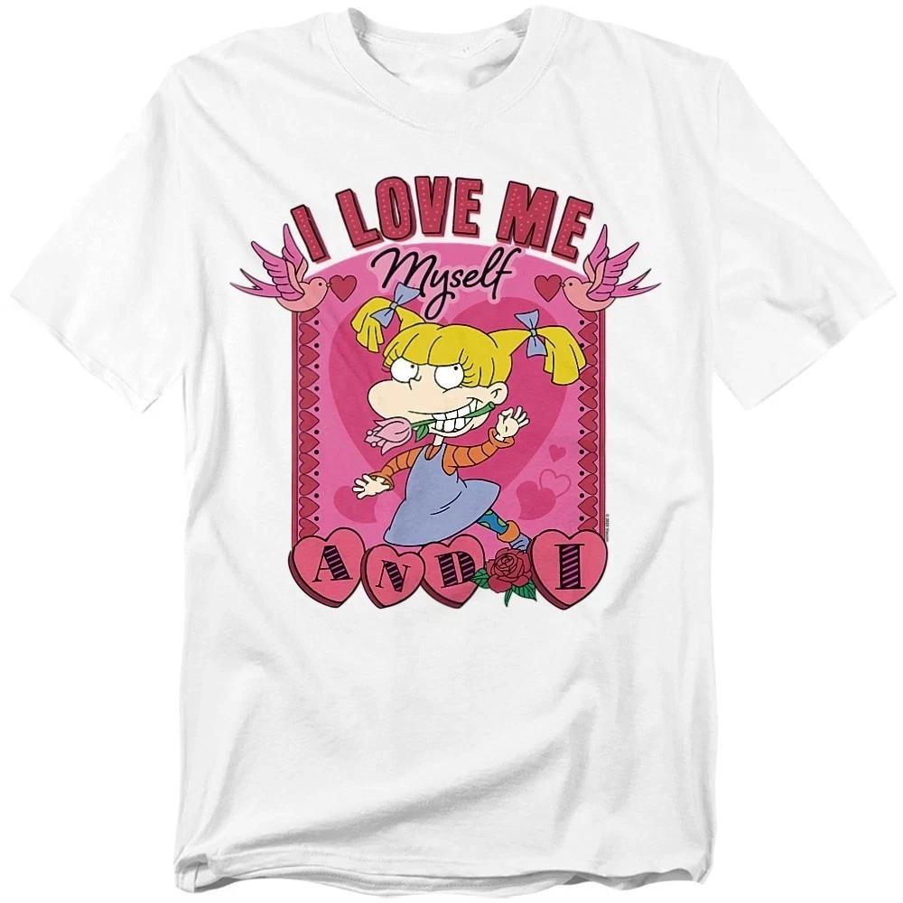 Rutgats Valentine S Day Angelica I Love Me Myself And I T-Shirt S-5XL, White XXL