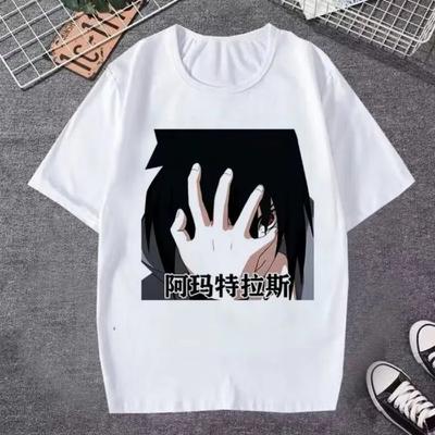 Summer 2025 Popular T-shirt Authoritative Trend Print Naruto Two-dimensional Men's and Women's Short-sleeved Tops Loose Trend
