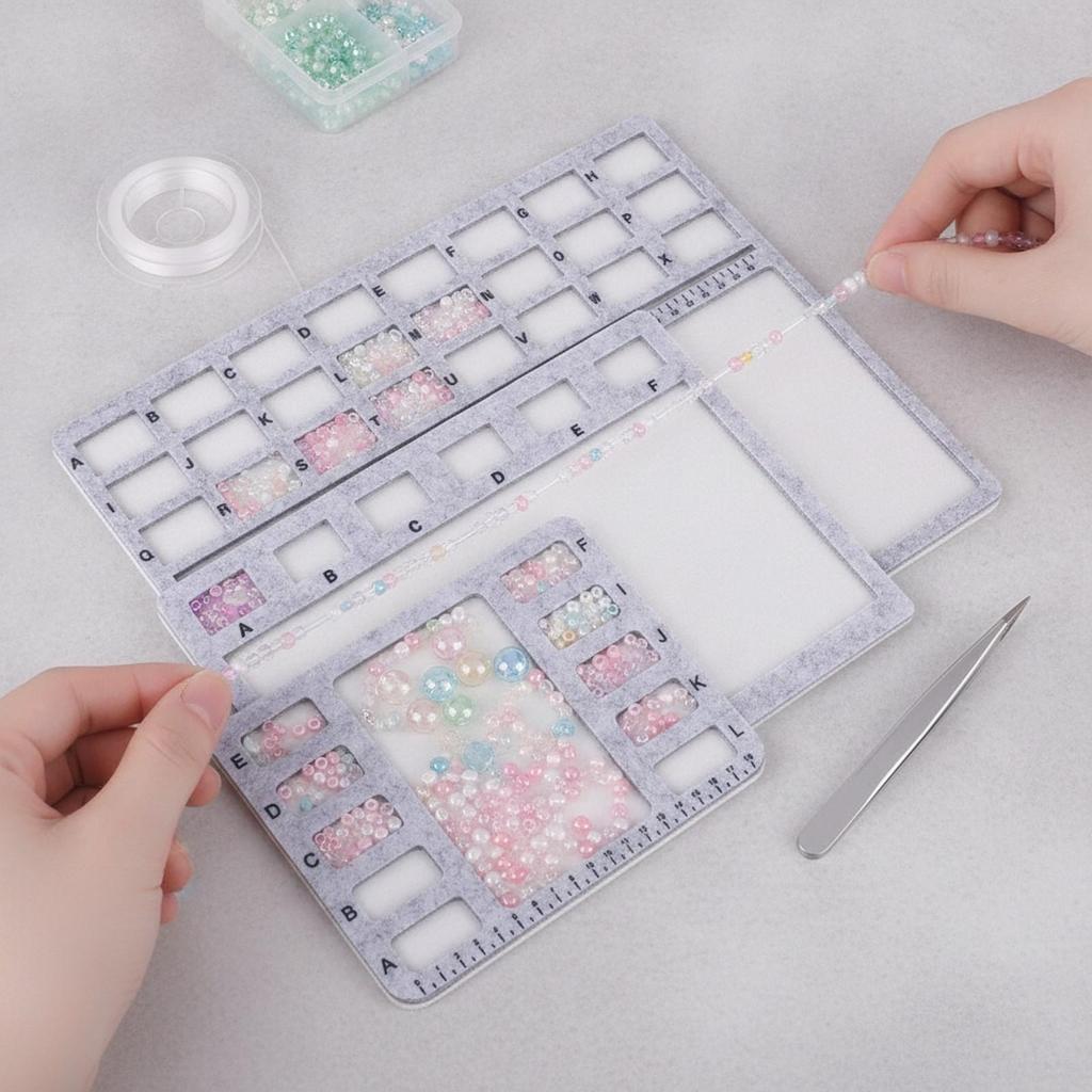 4 Pieces Felt Bead Design Workboard Low-Mess for Beginners