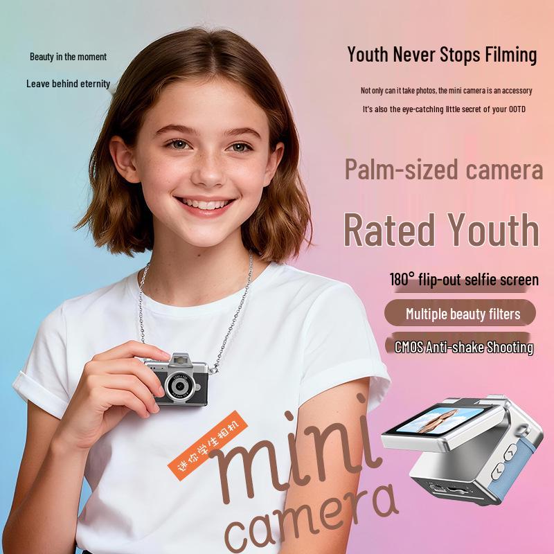 Retro CCD HD Thumb Flip Mini Digital Camera for Kids
