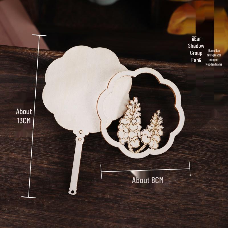 Handgefertigter Chinesischer Brokat & Perlen Kühlschrankmagnet DIY-Set mit Holzrahmen.