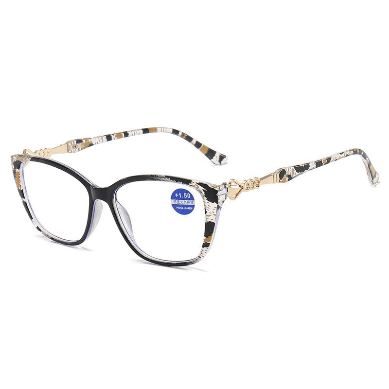 Retro Anti-blue Reading Glasses Leopard Patterned Square Frame Presbyopia Eyeglasses Blocking Blue Light Eyewear +1.0 To +4.0