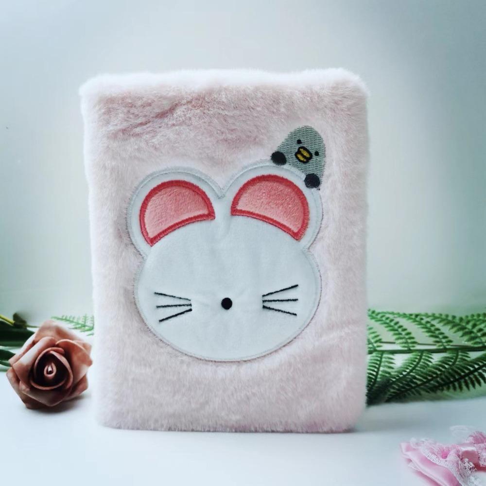 Soft Plush Embroidered Notebook Cute Plush Notepad Creative Writing Drawing Note School