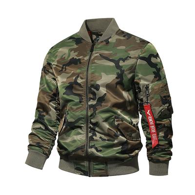 Camouflage Herfst Luchtmacht Pilot Jas Heren Geborduurde Baseball Jas Werkjas
