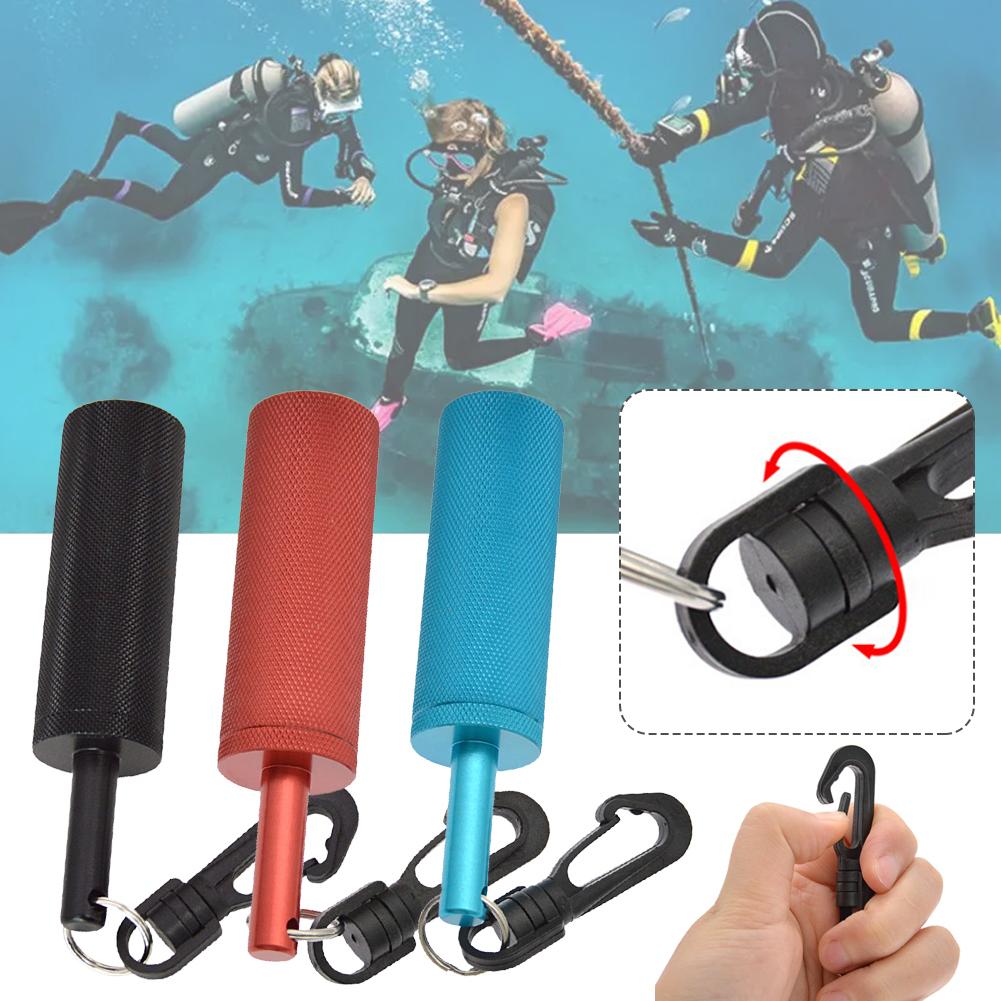 Scuba Rattle Stick Diving Signal Bell with 360° Rotating Quick Hook Scuba Diving Safety Tank Rattle Stick for Diving Scuba