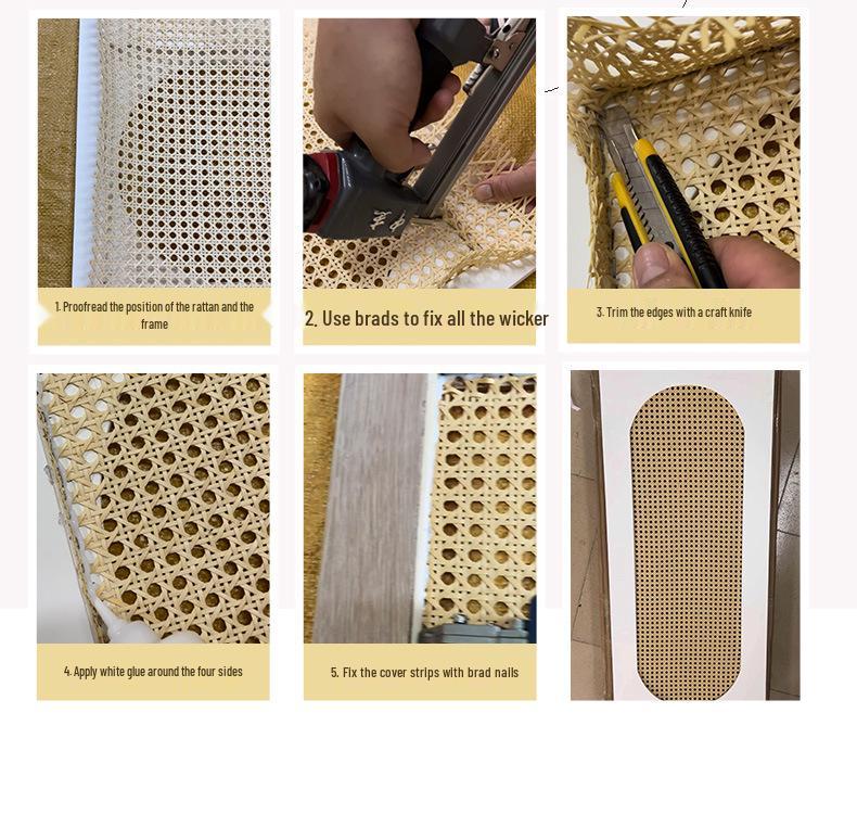PE Rattan Weaving Material: Hexagonal Natural-Look Ceiling Veneer for Furniture, Door Frames, Screens, and Decorative Mats