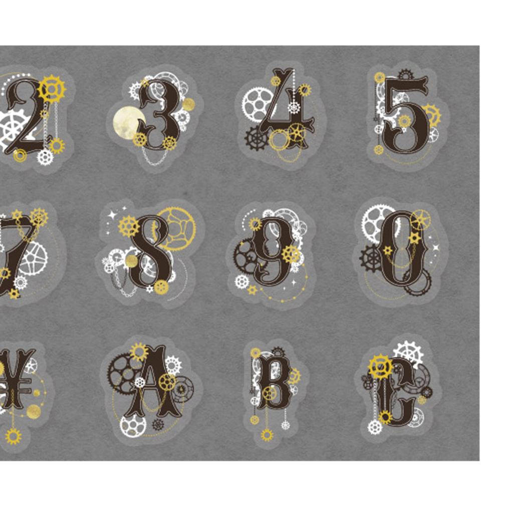 30 Pcs PET Laser Gold Theme Stickers Handbook Theme Stickers DIY Scrapbook Material Decoration Stickers Numbers