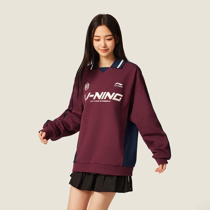 Li Ning Sports Lifestyle Series Loose Fit Logo Sweatshirt Unisex Sweatshirt AWDVC89-5