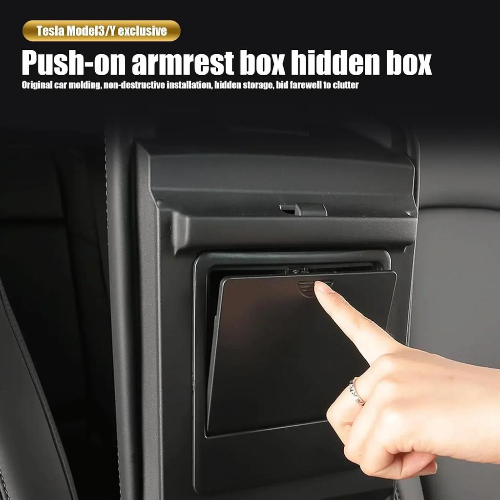 For Tesla Model 3 Model Y 2025 2025 2025 Car Center Console Organizer Armrest Hidden Storage Box Car Storage Accessories
