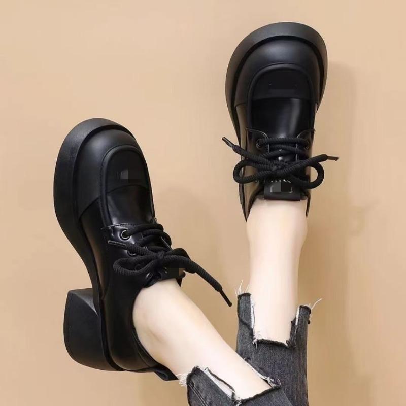 Nové mokasíny ze soft kůže na silné podrážce, všestranné boty s jednou nohou pro zvýšení výšky a zeštíhlení