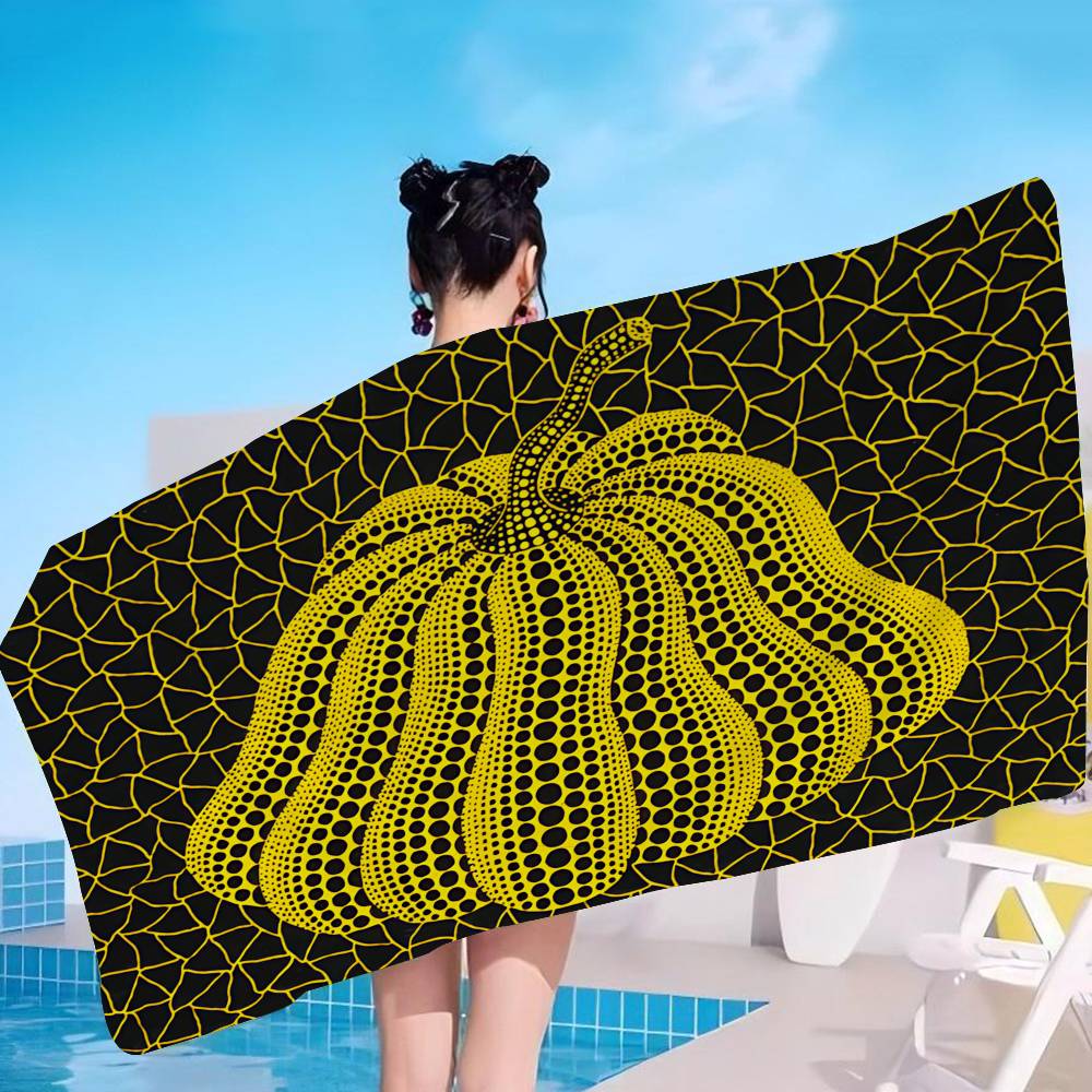 Pumpkin Yayoi Kusama Microfiber Printed Beach Towel Mountain Climbing Yoga Beach Swimming Running Absorbent Soft Towel