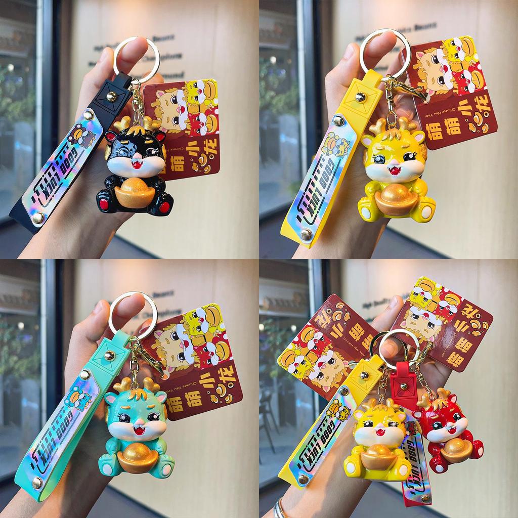 Adorable Resin Cartoon Dragon Keychain Cute Bag Pendant For Couples