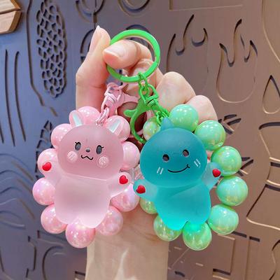 Cartoon Matte Four Cartoon Bead Chain Buckle Couple Car Bag Key Chain Pendant Creative Gift Keychain
