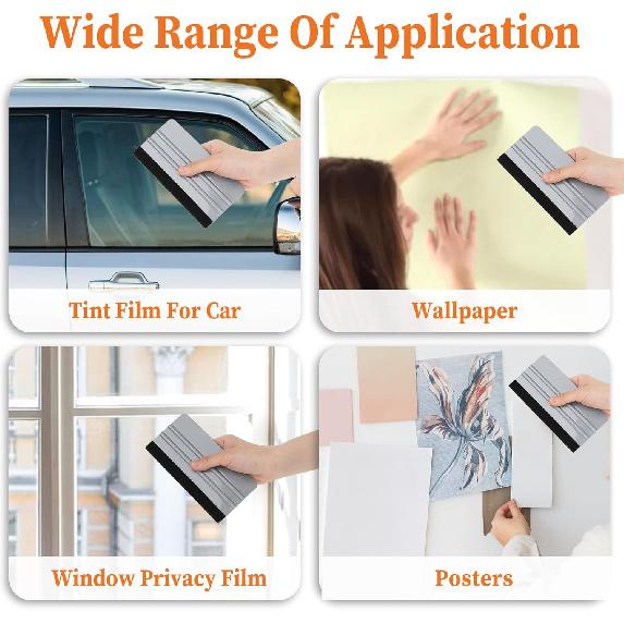 Felt Squeegee for Vinyl, 2 Pcs Squeegee Vinyl Wrap Tool Kit | Car Window Tint Plastic Scraper Wallpaper Smoothing Tools for Crafts Car Wrap Window