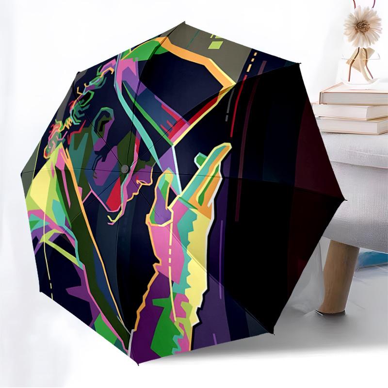 1pc Michael Joseph Jackson Automatic Folding Umbrella, Portable Collapsible Design, Casual Outdoor Accessory L1127043