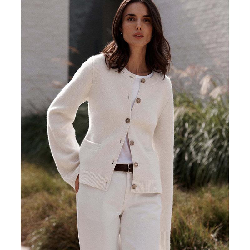 Casual Loose Solid Single Breasted Long Sleeved Cardigan for Winter Women's Coats New O-neck Knit Cardigan Coat Women's Sweater