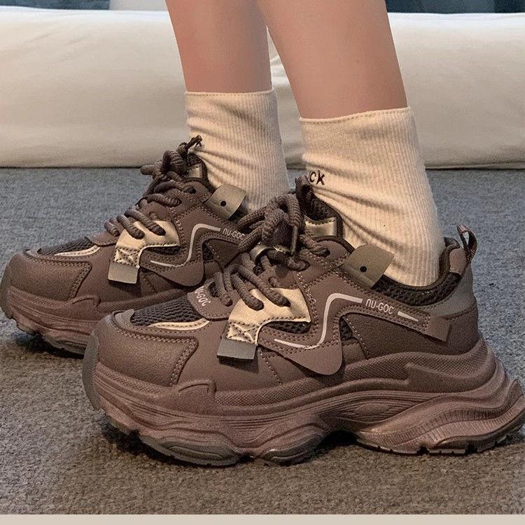 Platform Shoes Children's Autumn New Small Lightweight Casual Shoes Versatile Mesh Breathable Dad Shoes