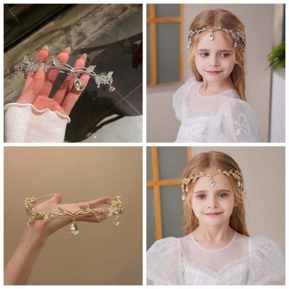 Exquisite Crystal Forehead Accessory Elegant Bride Shiny Hair Hoop Elf Rhinestone Headband Wedding