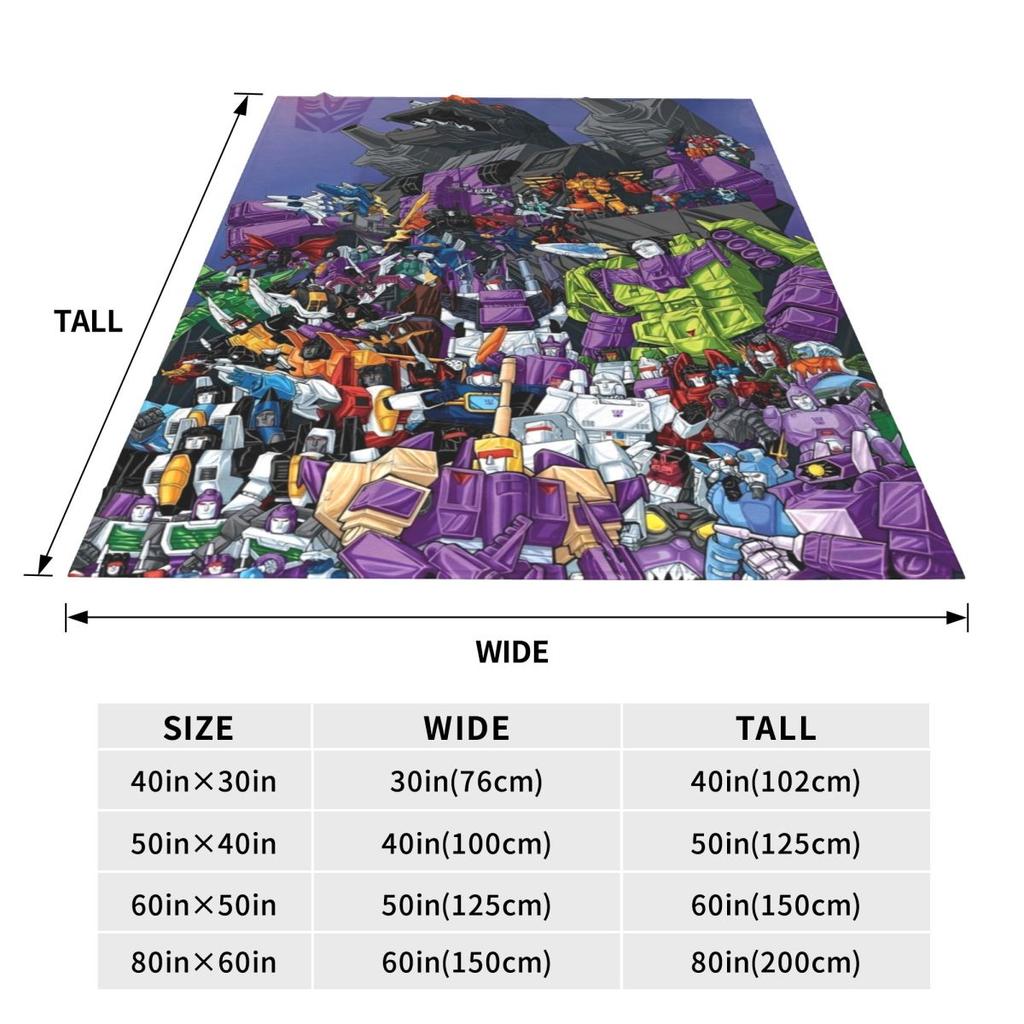 Cartoon Transformers Autobots Knitted Blanket Flannel Robot Car Anime Movie Lightweight Thin Throw Blanket Bedroom Sofa Bed Rug