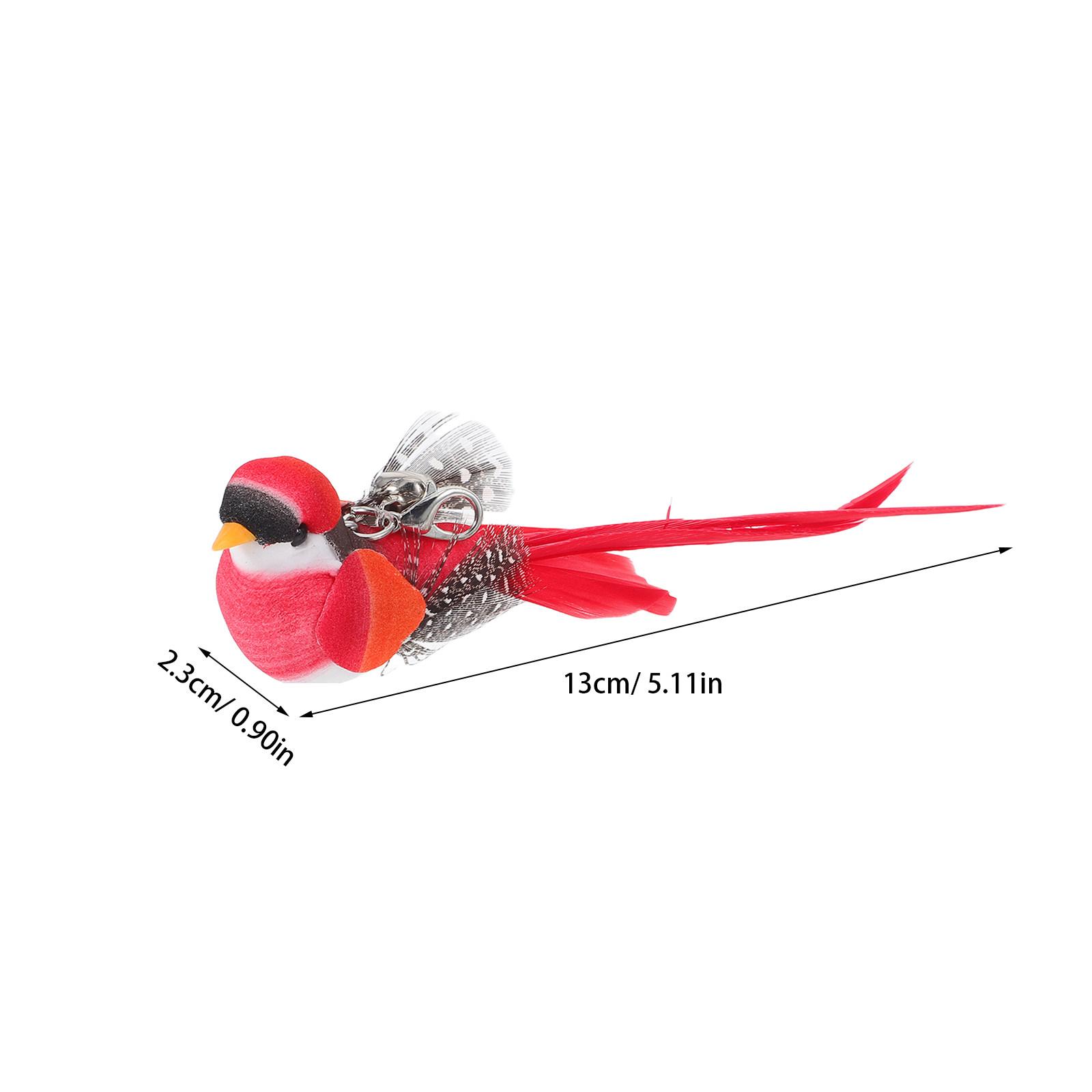 Cat Wand Refill Replacement Head Feathered Bird Bell Attachment Interactive Cat Stick Indoor Entertainment Teaser Chase красный
