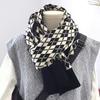 New Year's gift, scarf women's winter Korean version of versatile diamond student couple warm double-sided knitted scarf
