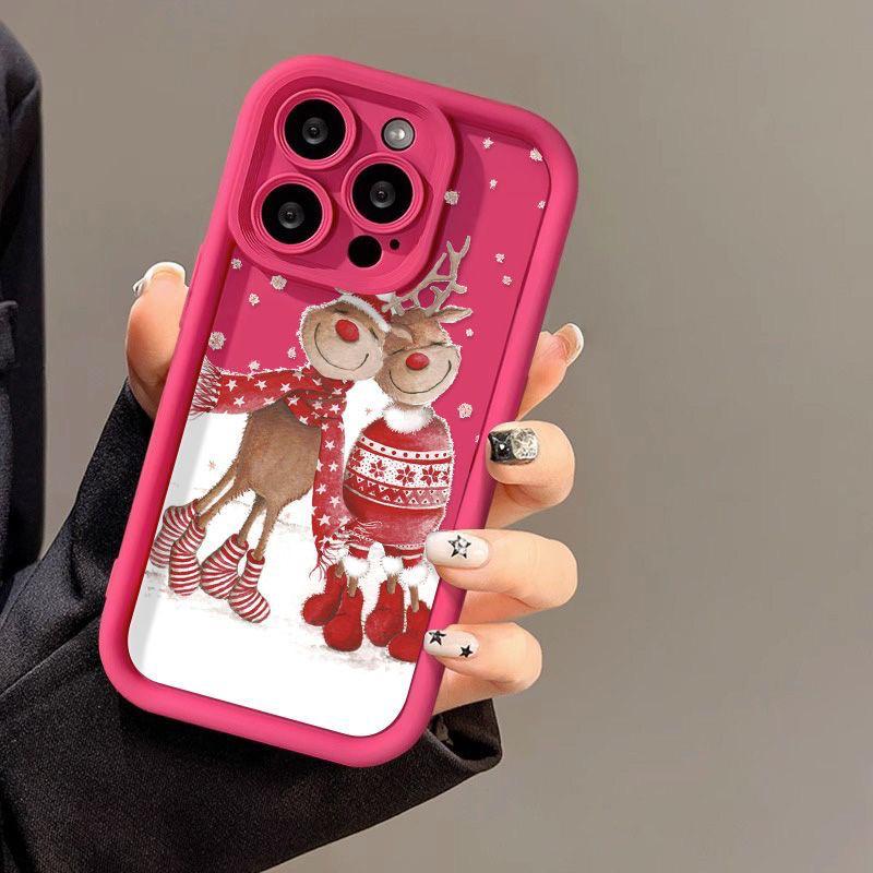 

Чехол для iPhone с рождественским оленем: Совместимо с iPhone 12, 13, 14, 15 Plus и 16 Pro Max - Дизайн против падений iPhone 12 Mini