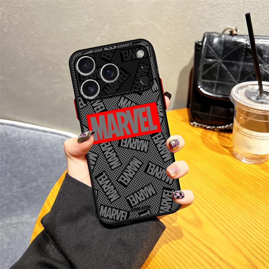 Back Phone Cover Case for iPhone 17 Pro Max 16 Plus XS XR 11 14 17e 12 13 Mini Air 15 7 8 SE Marvel Hero Logo