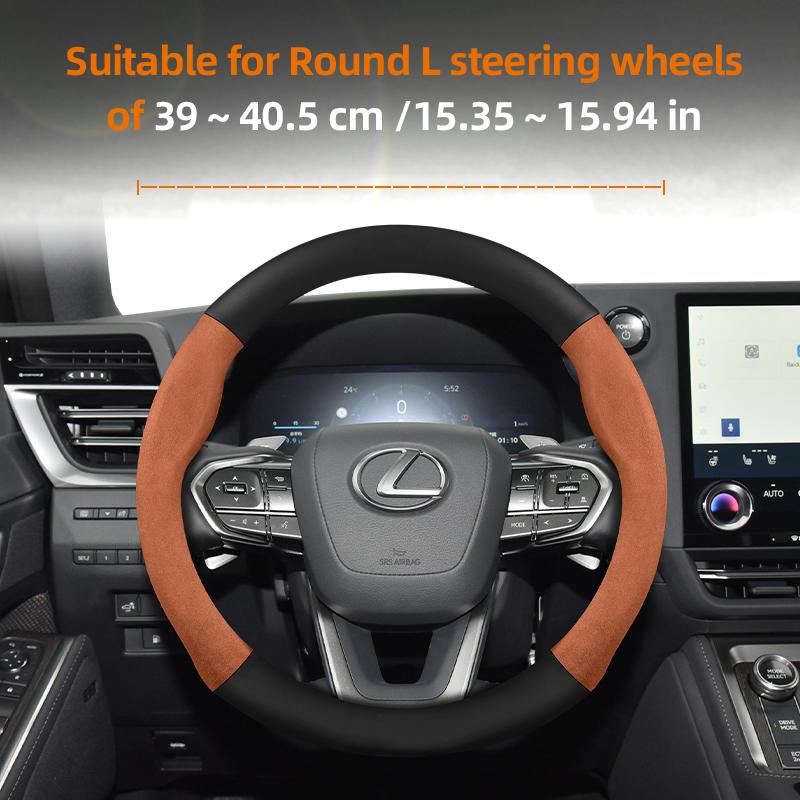 Suitable for Lexus Suede Matte Carbon Fiber Texture Steering Wheel Cover Suitable for Is250 Gs300 Lx 570 Nx Is350 2019 Es350 Gx460 Is 300 Ls400 Is300
